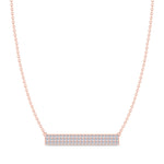 1/2CT Pave Set Diamond Bar Pendant, Rose Gold