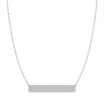 1/2CT Pave Set Diamond Bar Pendant, White Gold