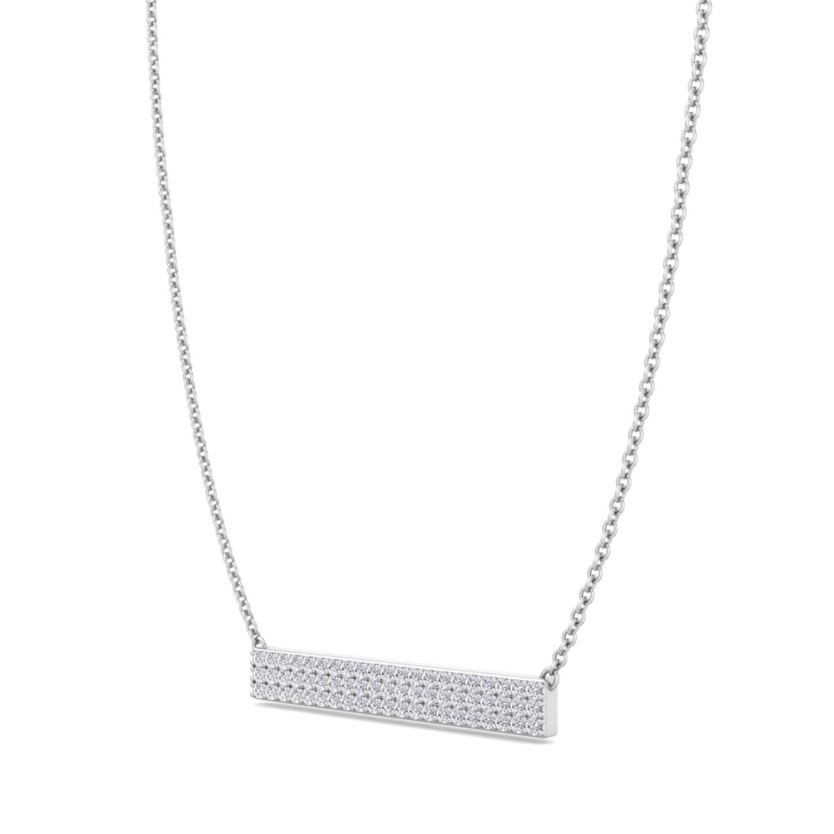 1/2CT Pave Set Diamond Pendant, White Gold, Tilted