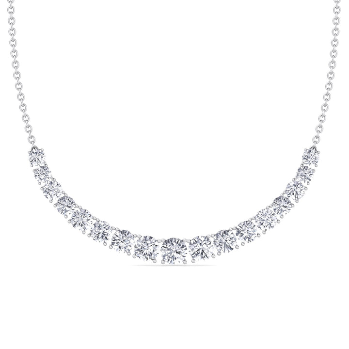 Halfway Graduated Natural Diamond Tennis Necklace - Gem Jewelers Co