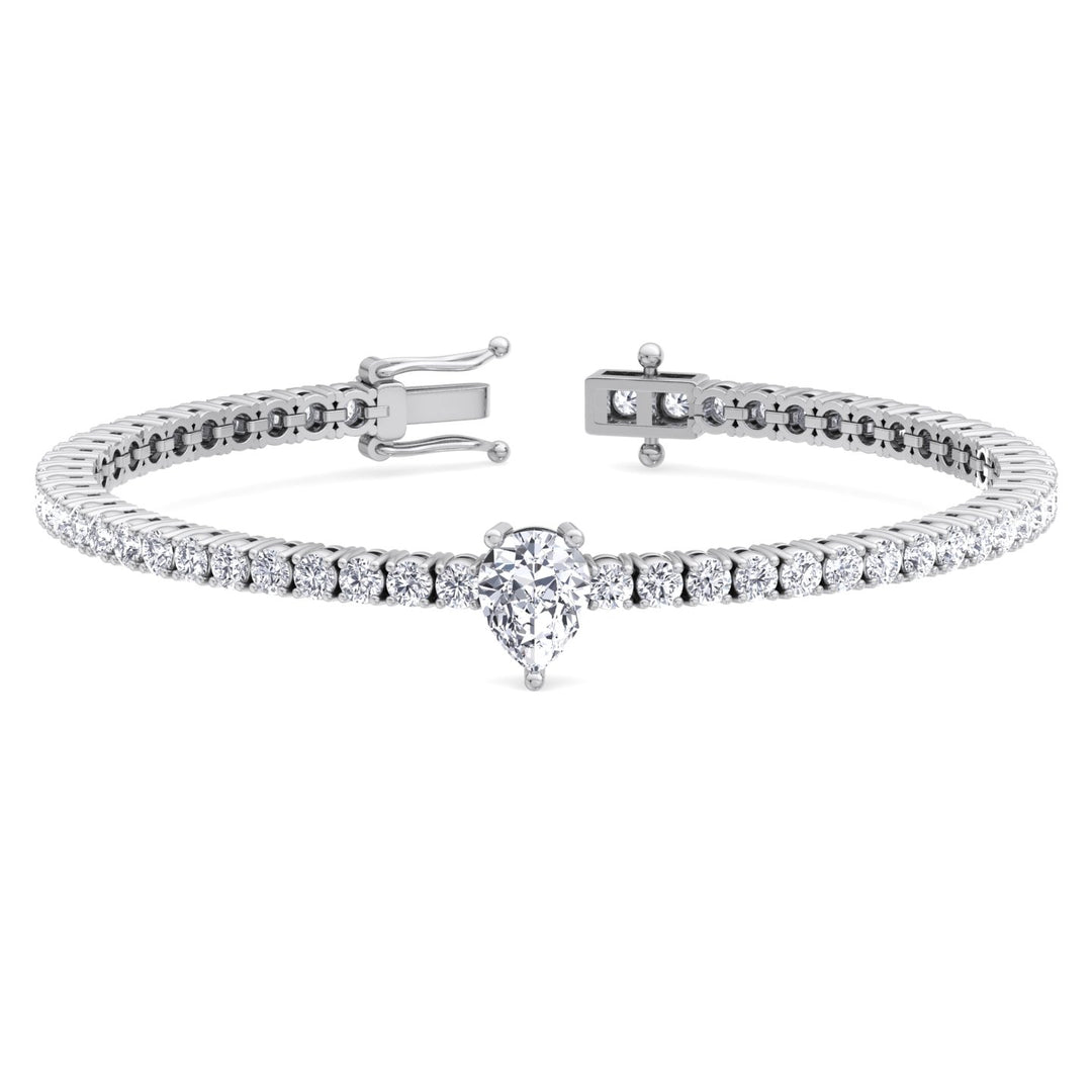 pear-cut-center-stone-diamond-tennis-bracelet-solid-white-gold