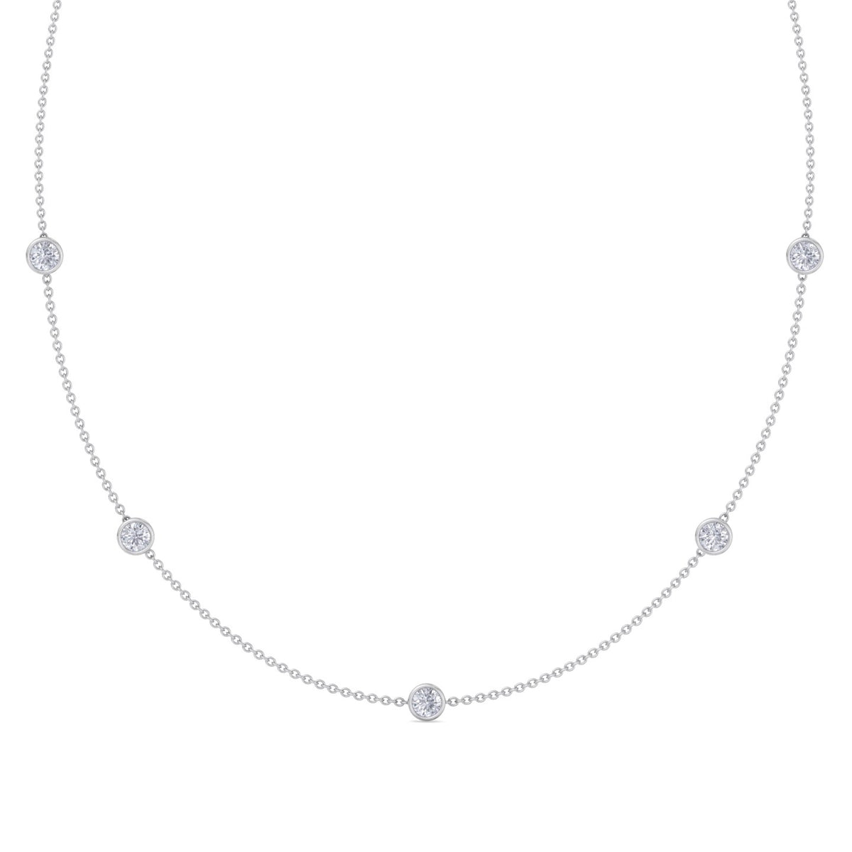 Lara - Diamonds By The Yard Necklace ( 1.10ct total ) - Gem Jewelers Co