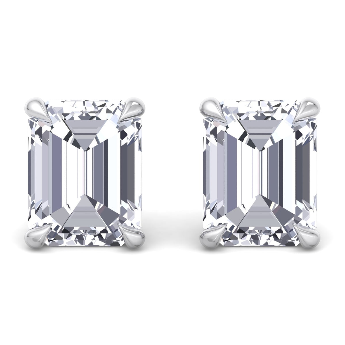 Bristel - Emerald Cut Diamond Studs - Gem Jewelers Co