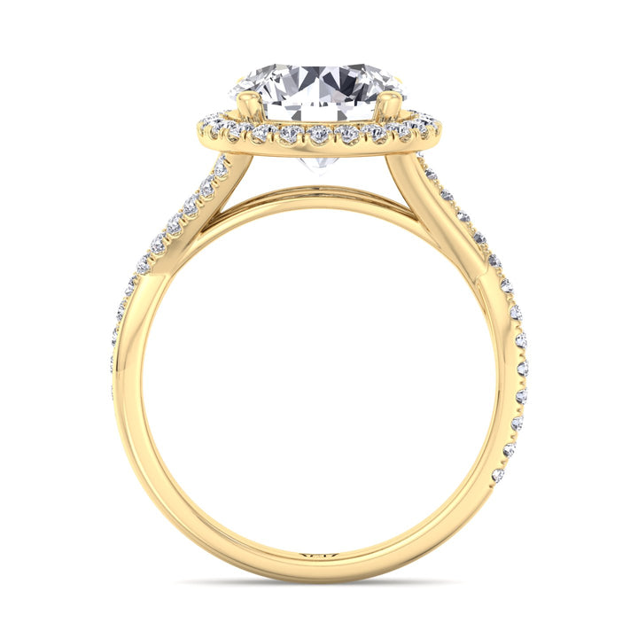 round-cut-diamond-halo-crossover-band-ring-yellow-gold