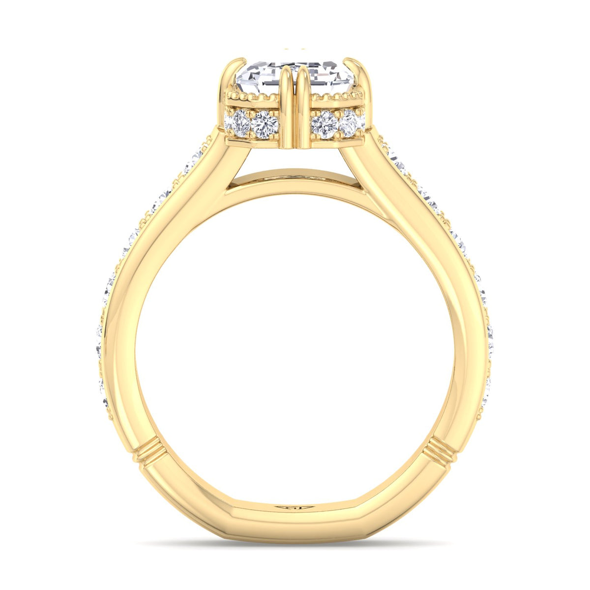 emerald-engagement-ring-with-side-stones-and-invisible-halo-yellow-gold