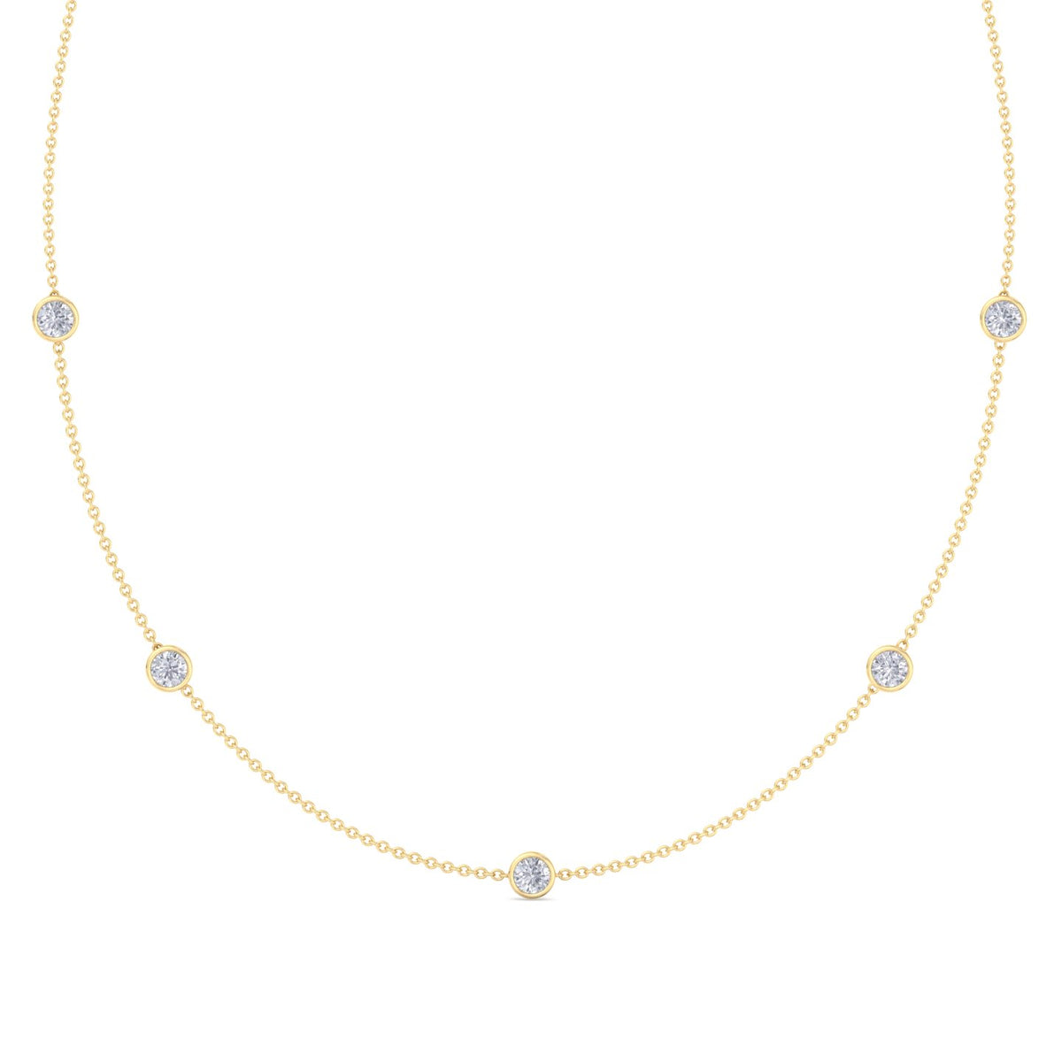 Lara - Diamonds By The Yard Necklace ( 1.10ct total ) - Gem Jewelers Co