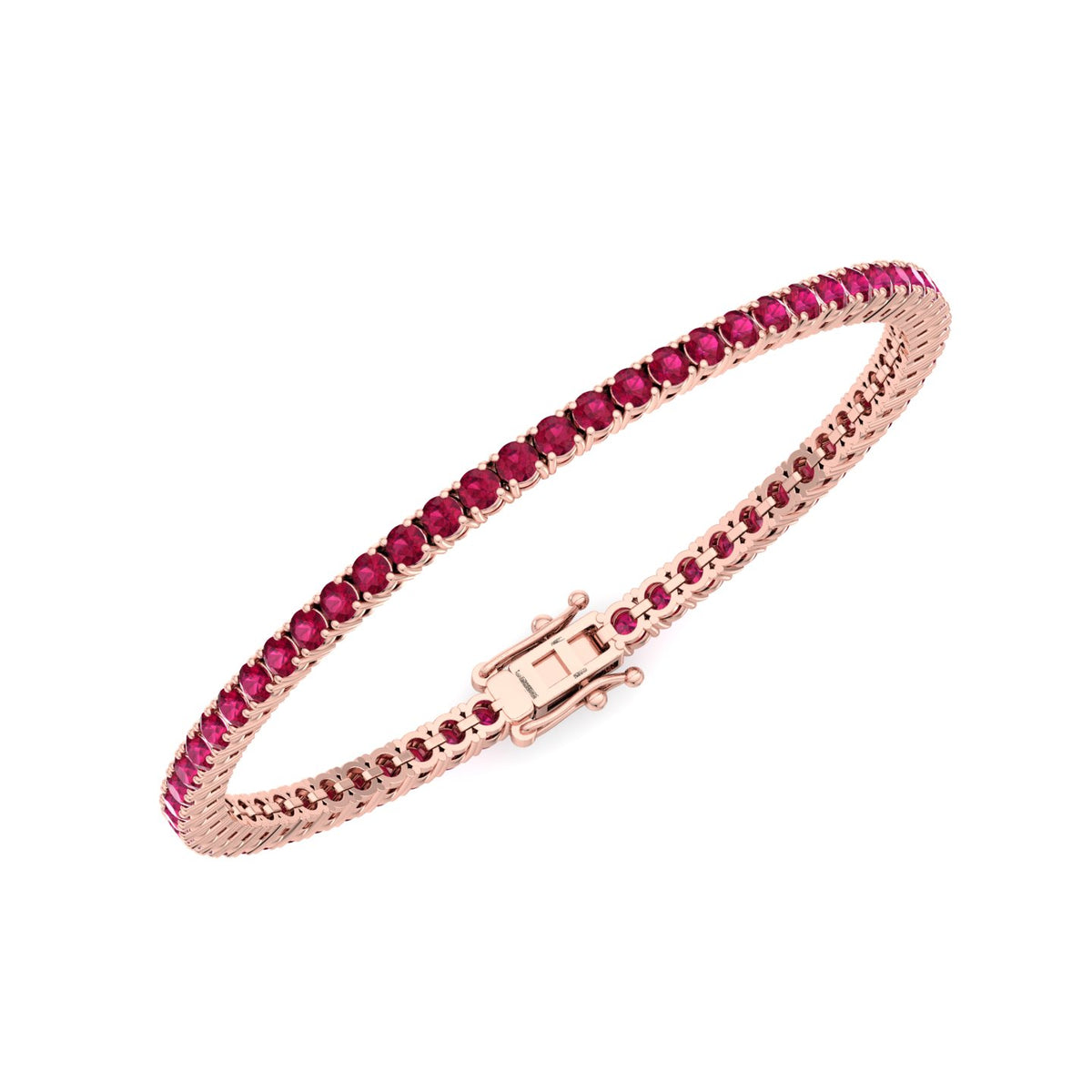 7CT natural red ruby tennis bracelet 14K rose gold