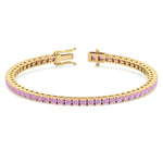 14K yellow gold pink sapphire bracelet
