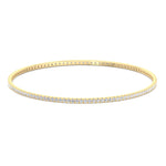 Natural diamond bangle 14K yellow gold