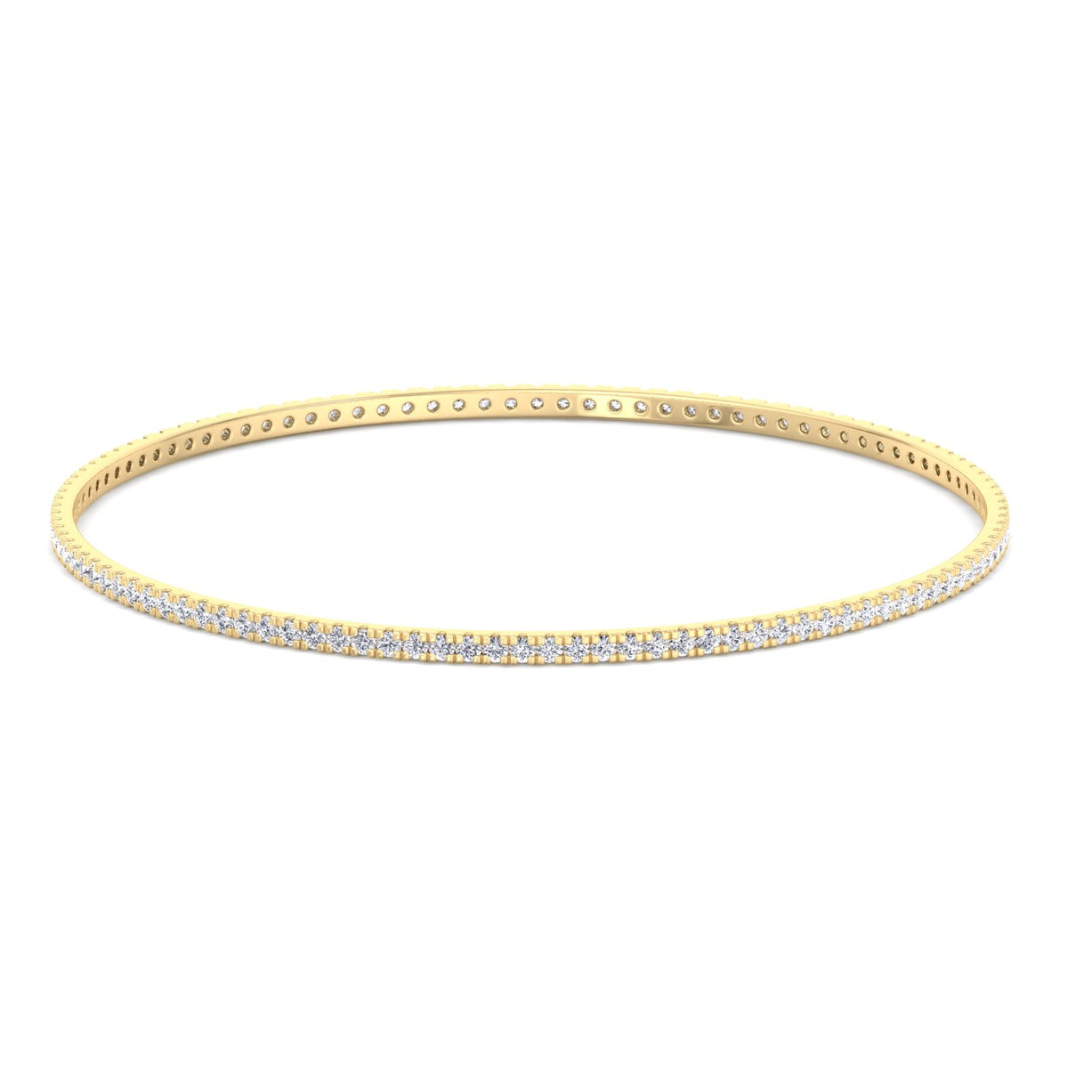 Natural diamond bangle 14K yellow gold