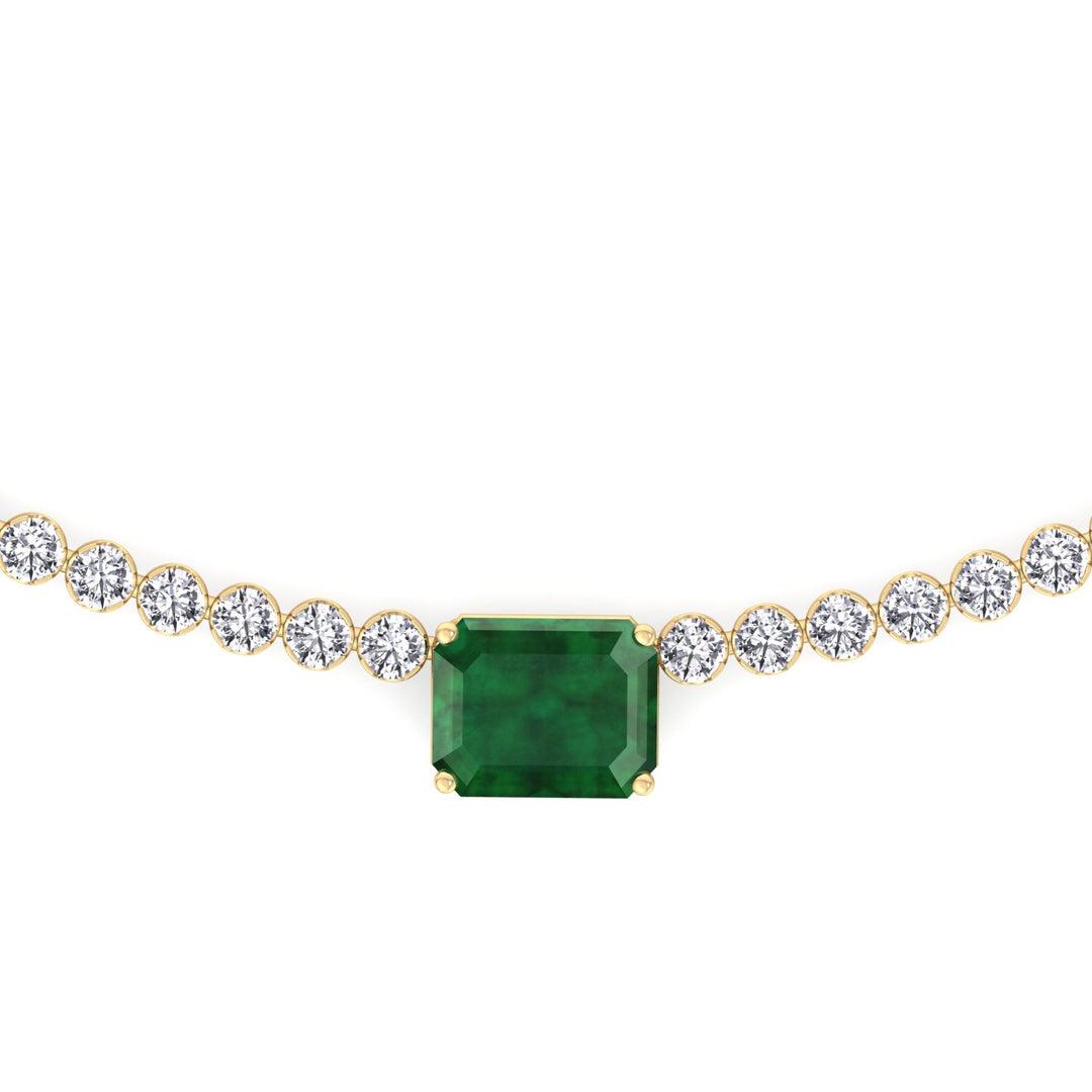 green-emerald-center-stone-and-round-cut-diamond-tennis-necklace-in-14k-yellow-gold
