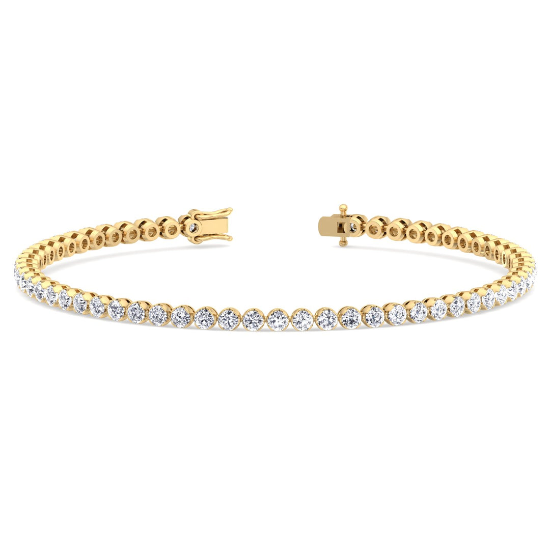 3CT Round Diamond Tennis Bracelet In 18K Gold