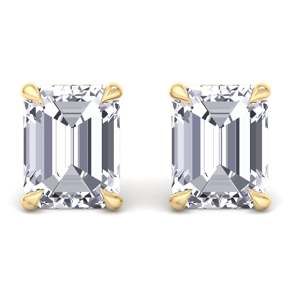 Bristel - Emerald Cut Diamond Studs - Gem Jewelers Co