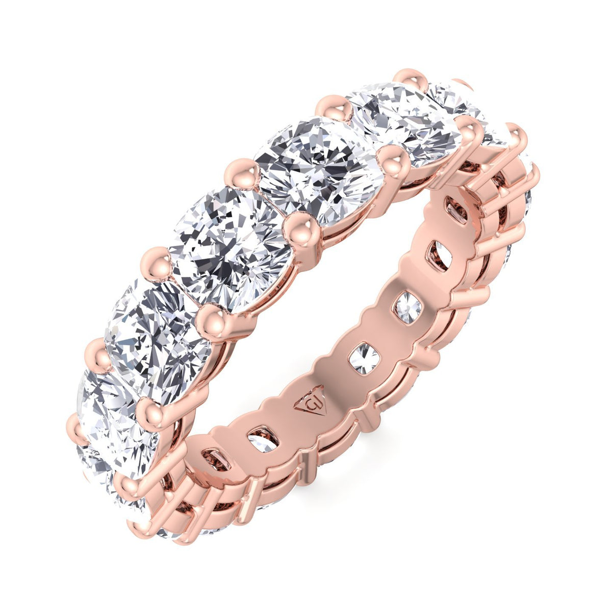 cushion-cut-prong-setting-diamond-eternity-band-solid-rose-gold