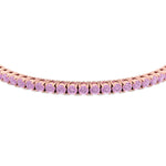 Prong set pink sapphire tennis bracelet rose gold 18K gold

