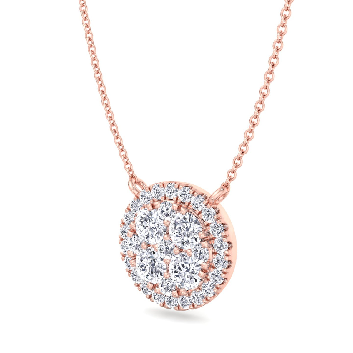 Lisbon - 1 Carat Diamond Pendant Necklace Rose Gold
