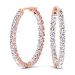 Lana - 5CT Inside Out Round Diamond Hoop Earrings 1.75" - Gem Jewelers Co