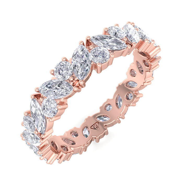 marquise-and-round-cut-diamond-eternity-band-in-solid-rose-gold