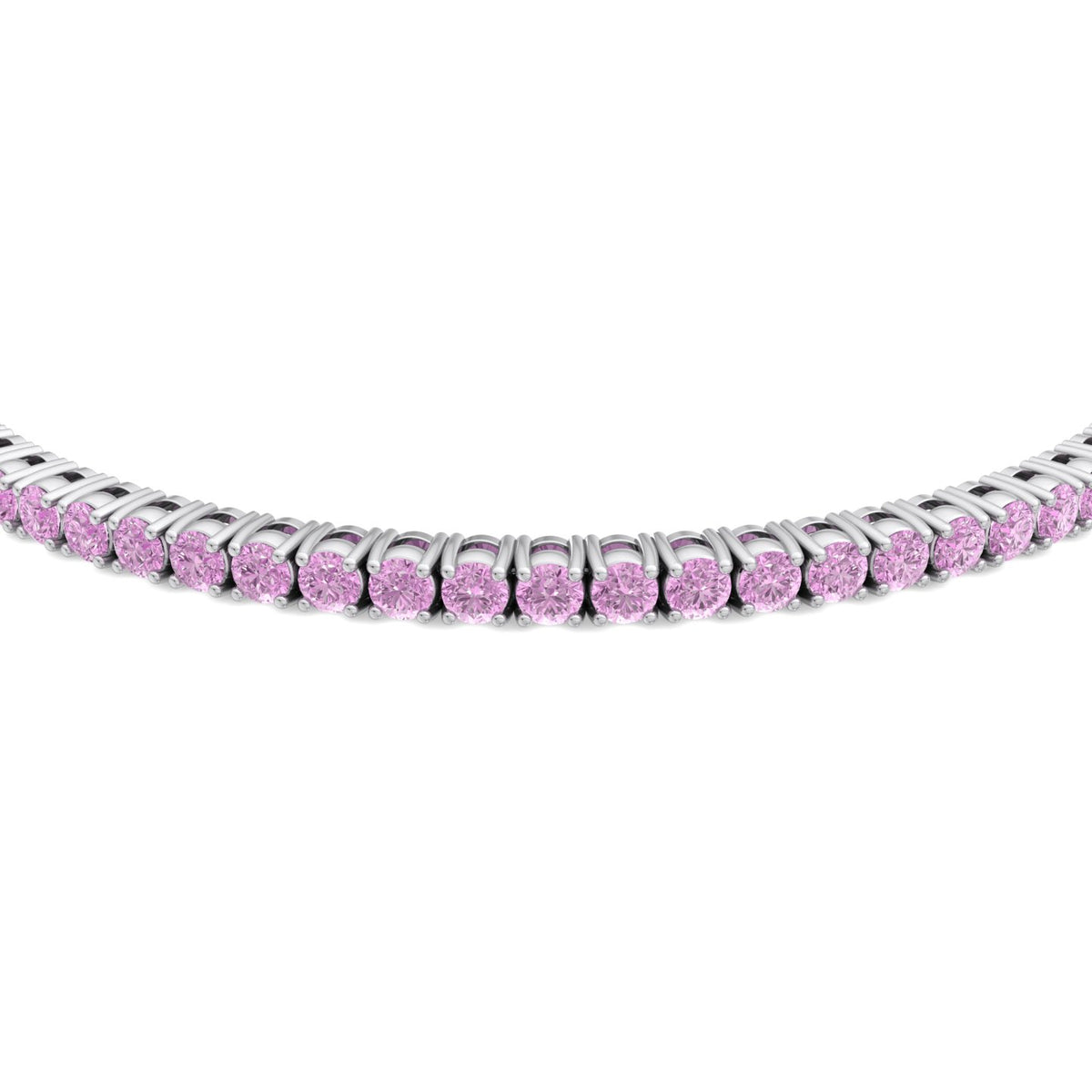 Natural pink sapphire tennis bracelet white gold