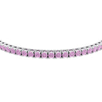Natural pink sapphire tennis bracelet white gold