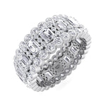 Trento - Round and Emerald Stacked Eternity Band - Gem Jewelers Co