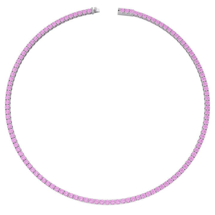 round-cut-pink-sapphire-tennis-necklace-18k-gold