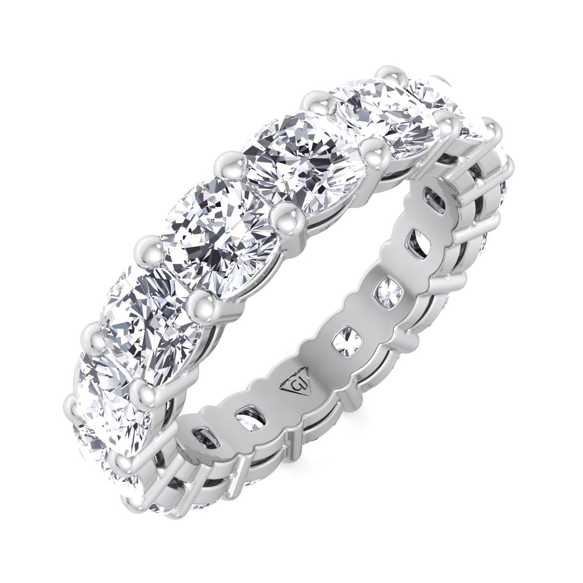 cushion-cut-prong-setting-diamond-eternity-band-solid-white-gold