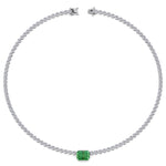 green-emerald-center-stone-and-round-cut-diamond-tennis-necklace-in-solid-white-gold