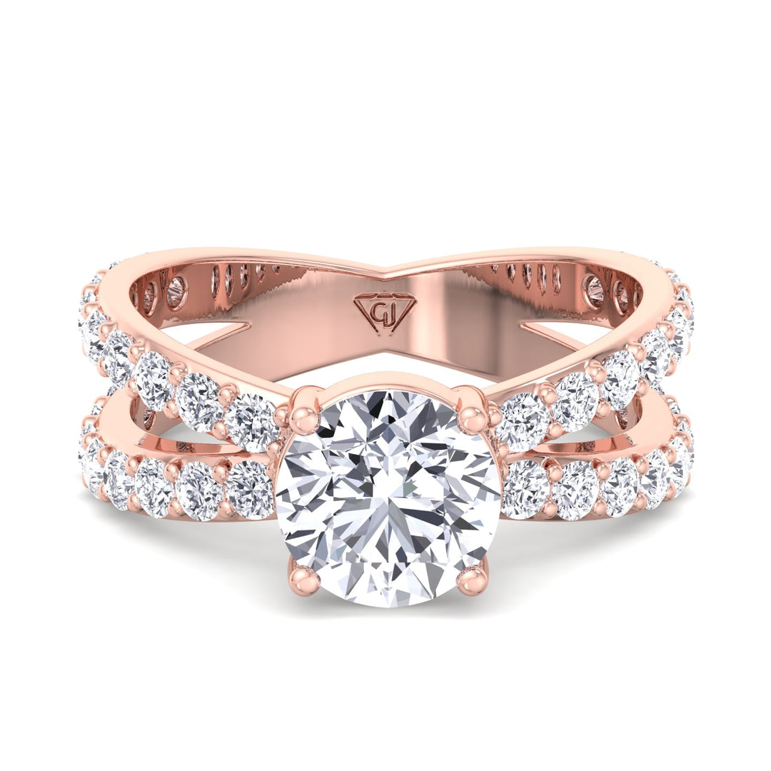 split-double-band-round-diamond-ring-with-side-stones-rose-gold