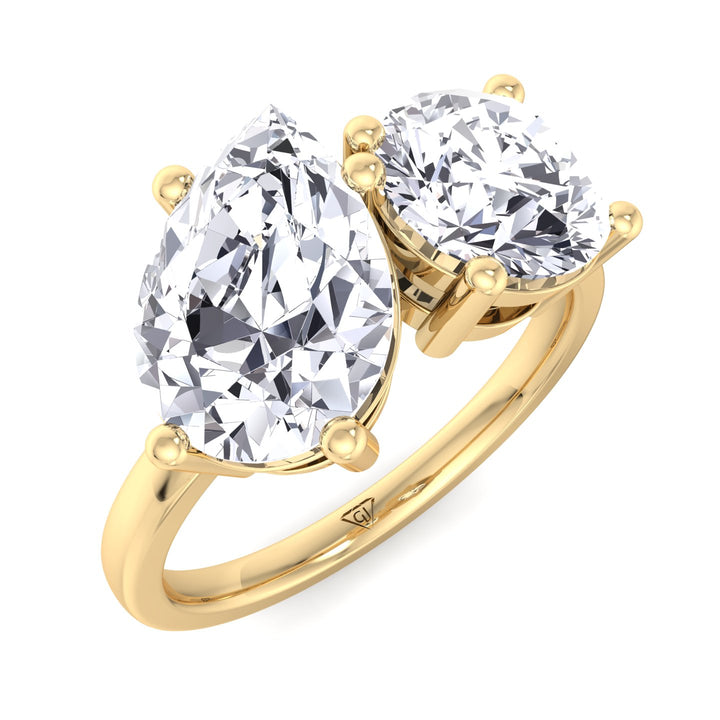 pear-and-round-double-diamond-engagement-ring-in-solid-yellow-gold