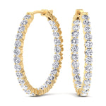 Lana - 5CT Inside Out Round Diamond Hoop Earrings 1.75" - Gem Jewelers Co