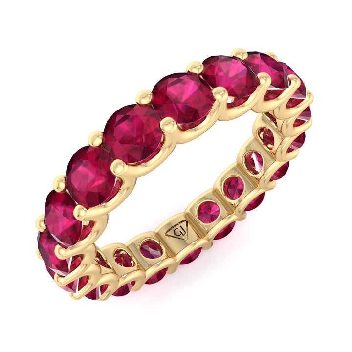 round-cut-red-ruby-eternity-band-in-solid-yellow-gold