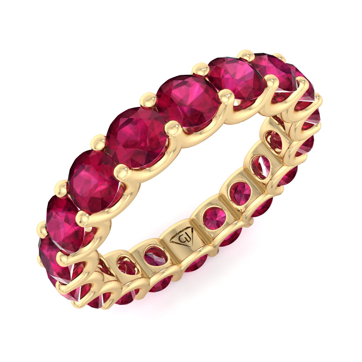 round-cut-red-ruby-eternity-band-in-solid-yellow-gold