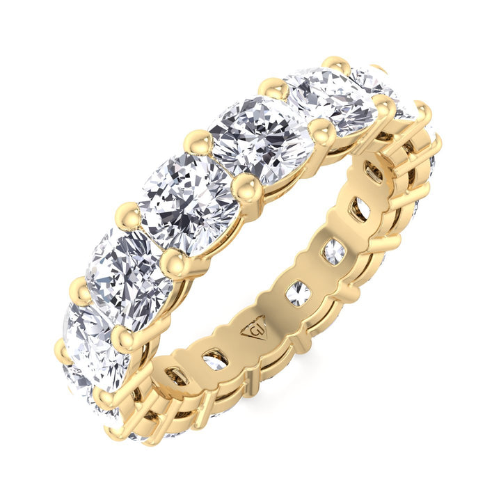 prong-set-cushion-cut-diamond-eternity-band-in-solid-yellow-gold