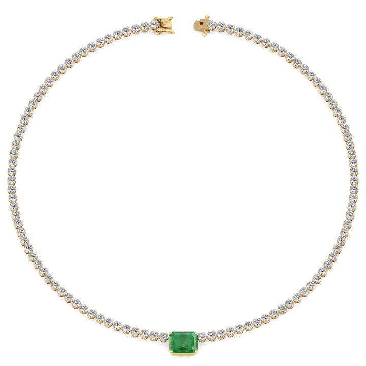 green-emerald-center-stone-and-round-cut-diamond-tennis-necklace-in-solid-yellow-gold