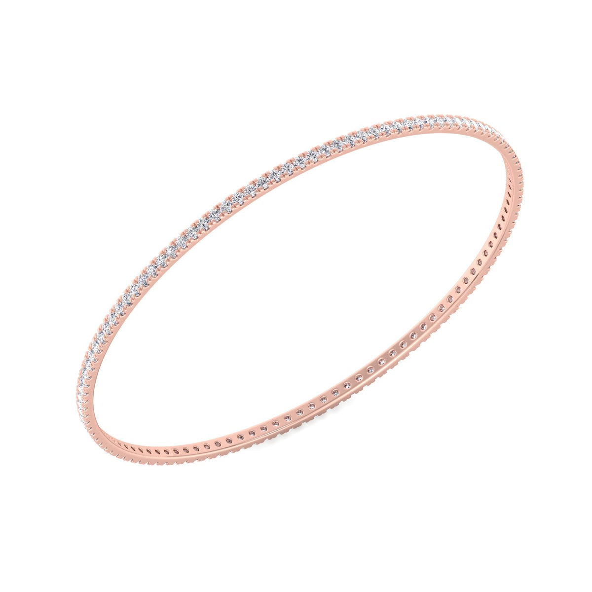 Round diamond bangle 14K rose gold
