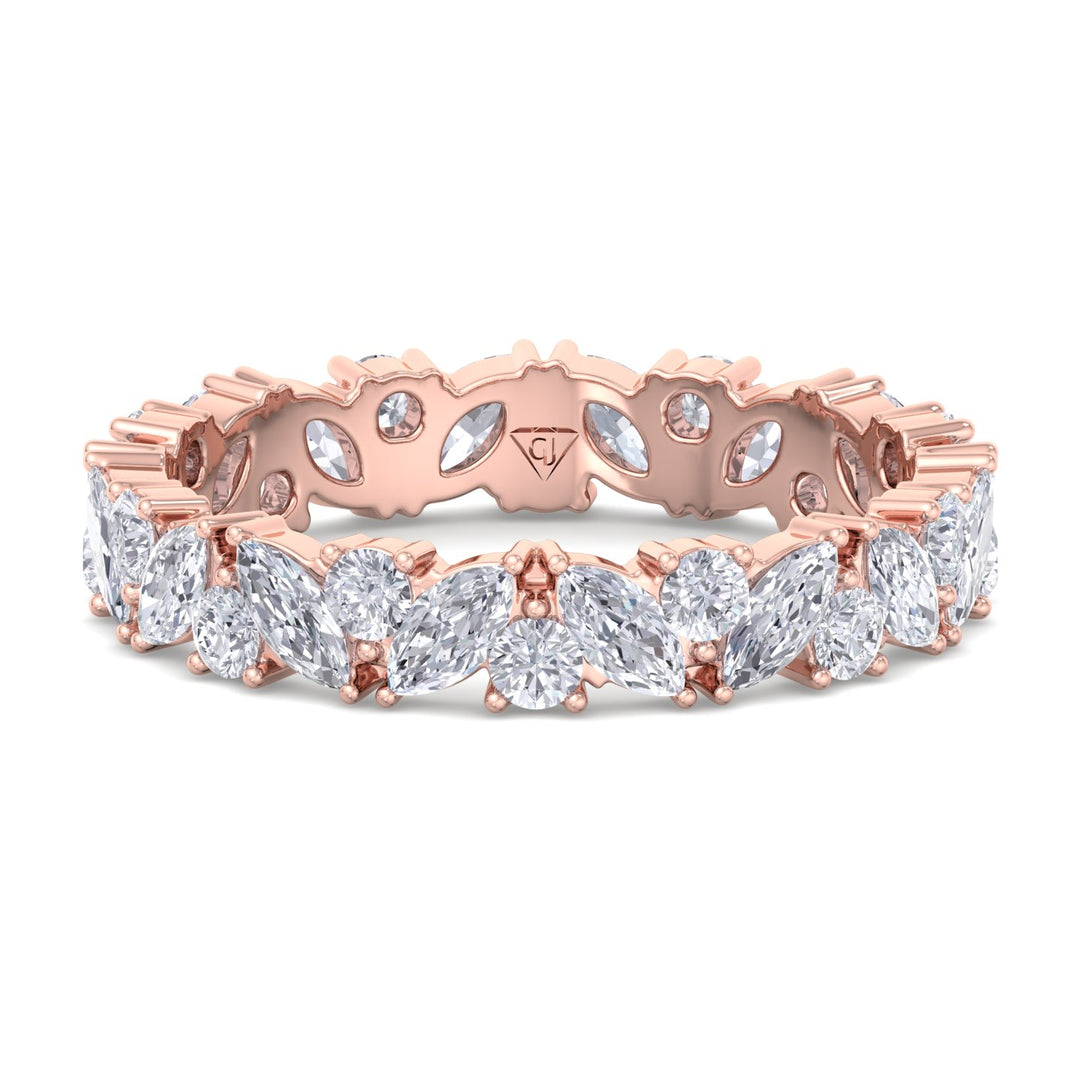 marquise-and-round-cut-diamond-eternity-band-in-rose-gold