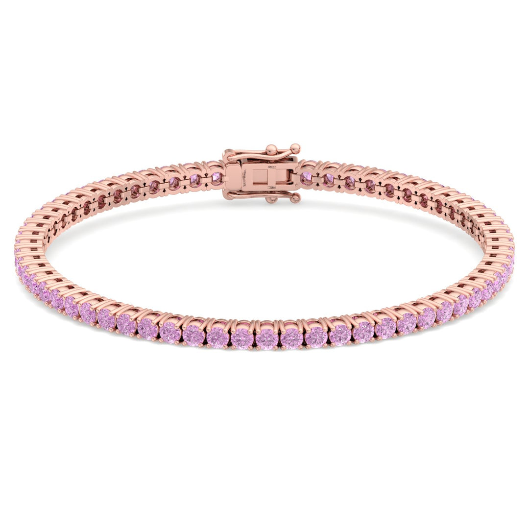 round-cut-pink-sapphire-tennis-bracelet-rose-gold