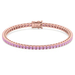 Pink sapphire tennis bracelet 14K rose gold