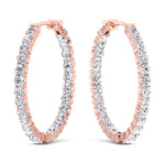 Lana - 5CT Inside Out Round Diamond Hoop Earrings 1.75" - Gem Jewelers Co