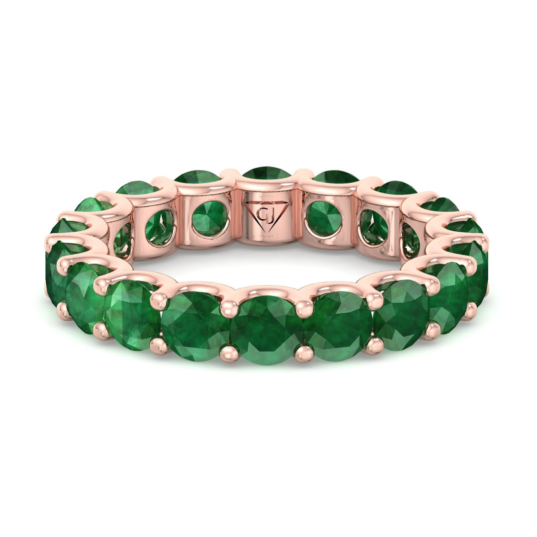 round-green-emerald-eternity-band-solid-rose-gold