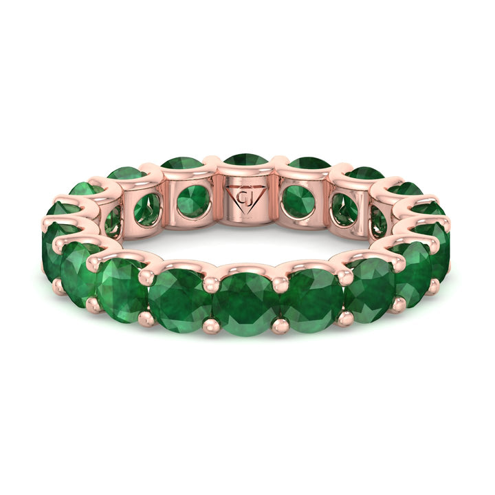round-green-emerald-eternity-band-solid-rose-gold