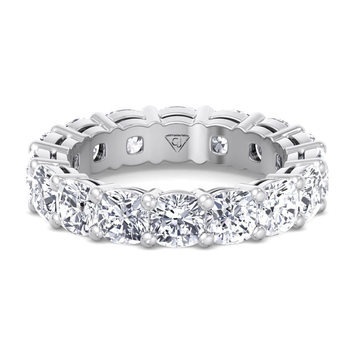 prong-set-cushion-cut-diamond-eternity-band-in-solid-white-gold