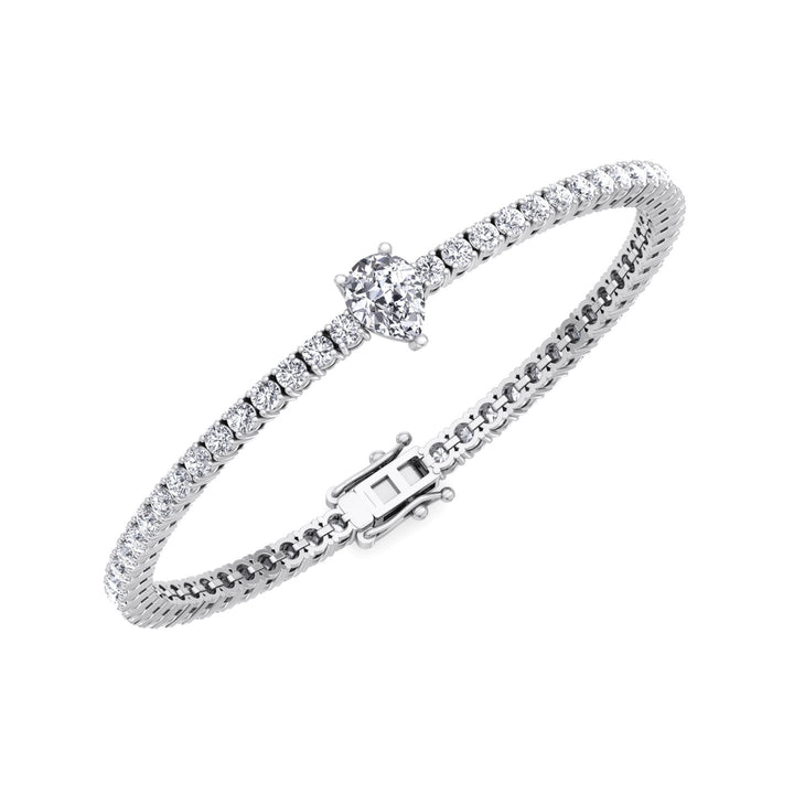 pear-cut-center-stone-diamond-tennis-bracelet-in-solid-white-gold