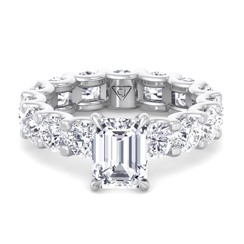emerald-cut-diamond-eternity-ring-with-round-side-stones-solid-white-gold
