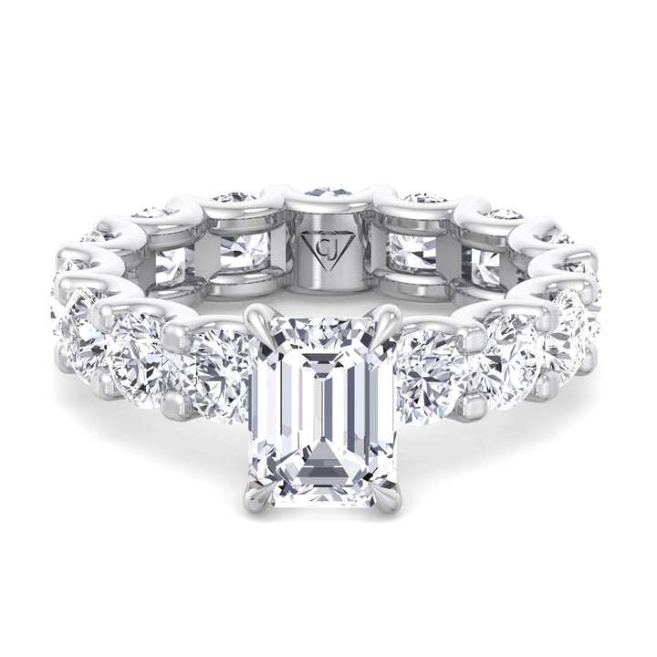 emerald-cut-diamond-eternity-ring-with-round-side-stones-solid-white-gold