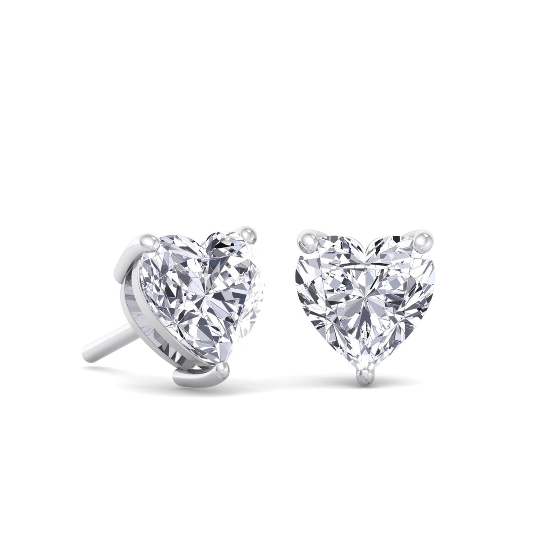 Davie - 1 Carat Heart Shape Diamond Stud Earrings