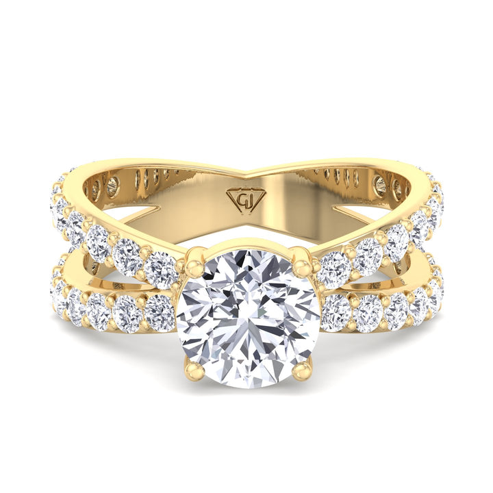 split-double-band-round-diamond-ring-with-side-stones-in-yellow-gold