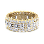 Trento - Round and Emerald Stacked Eternity Band - Gem Jewelers Co