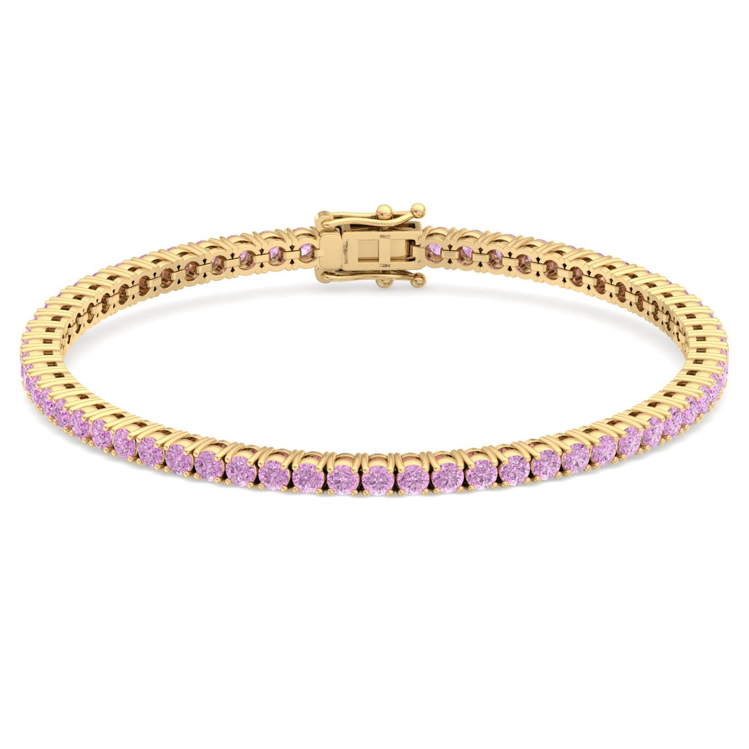 round-cut-prong-set-pink-sapphire-tennis-necklace-solid-yellow-gold